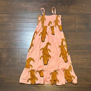 Mini Rodini Pink Alligator Print Sundress